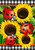 Briarwood Lane Ladybugs And Sunflowers small garden flag with checkered border and colorful floral design.