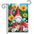 Briarwood Lane garden flag with cheerful gnome, sunflowers, mushrooms, and flowers, perfect for spring summer decor.
