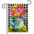 Briarwood Lane garden flag with colorful flowers, butterflies, and gingham background for spring and summer decor.