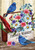 Briarwood Lane spring garden flag with colorful flowers, bluebirds, and rustic toolbox on a wooden background.