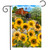 Briarwood Lane Country Sunflowers Summer Garden Flag with barn, buggy, and colorful floral design.