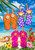Briarwood Lane Hanging Flip Flops with tropical floral design on a colorful summer garden flag display.