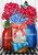 Briarwood Lane Red White And Blue Jars Floral Garden Flag with flowers, butterflies, and mason jars.