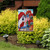 Briarwood Lane American Cardinal Garden Flag with patriotic birdhouse, flowers, and USA colors.