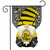 Briarwood Lane Bee Happy Gnome garden flag, colorful springtime decor for porch, yard, or patio display.