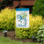 Briarwood Lane spring bike welcome garden flag, colorful decorative seasonal display for porch or yard.