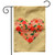 Floral Heart Valentine's Day Burlap Garden Flag