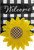 Sculpted Sunflower Summer Burlap House Flag