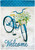 Spring Bike Welcome Burlap House Flag