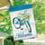 Briarwood Lane spring bike welcome flag with colorful floral bicycle design and cheery welcome message.