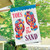 Briarwood Lane Toes In The Sand burlap house flag with colorful flip flops and text.