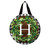 Briarwood Lane monogrammed letter H wreath door hanger with greenery and checkered border.