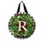 Wreath Monogram Letter R Door Hanger