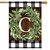 Wreath Monogram C Double-Sided House Flag