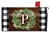 Wreath Monogram Letter P Mailbox Cover