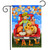 Briarwood Lane Fall Bounty Pickup Garden Flag with scarecrow, pumpkins, and sunflowers on red truck.