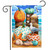 Briarwood Lane Seaside Fall Garden Flag with beach-themed pumpkins seashells and seagull design.
