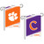 Briarwood Lane Clemson University double-sided garden flag, orange paw print and purple C logo.