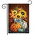 Briarwood Lane Patterned Pumpkins And Sunflowers Garden Flag with vibrant sunflowers and decorative pumpkins.
