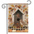 Briarwood Lane Primitive Fall Birdhouse Garden Flag with bird, pumpkins, and autumn leaves design.