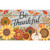 Briarwood Lane Be Thankful Flowers Doormat with sunflowers, pumpkins, and fall leaves on wood background.