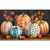 Briarwood Lane Elegant Pumpkins Doormat with orange, blue, and white pumpkins and leaf designs.