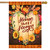 Briarwood Lane Fall Home Sweet Home house flag with flowers, pumpkins, and sunflowers on wooden heart.