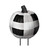 Briarwood Lane black and white striped pumpkin metal yard art on stakes, Halloween decoration.