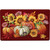 Briarwood Lane Fall Beauty Comfort Mat with vibrant pumpkins, sunflowers, and autumn leaves on red background.
