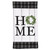 Briarwood Lane Home Hand Towel with black plaid trim and green wreath on white wood design.