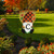 Briarwood Lane Fall Gnome Burlap Monogram Letter C Garden Flag with orange plaid hat.