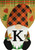 Fall Gnome Burlap Monogram Letter K Garden Flag