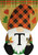 Fall Gnome Burlap Monogram Letter  T Garden Flag