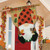 Briarwood Lane Fall Gnome Autumn Burlap House Flag with red plaid hat and white beard.