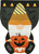 Briarwood Lane Halloween Gnome Burlap Garden Flag with orange hat and white beard holding pumpkin.