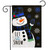 Blue Checkered Snowman Burlap Garden Flag