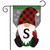 Winter Gnome Burlap Monogram Letter S Garden Flag