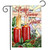 Briarwood Lane Christmas Candle Bereavement Garden Flag with red candles and greenery on stained background.