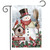 Briarwood Lane Jolly Snowman Welcome Garden Flag with red scarf and top hat outdoor decor.