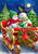 Briarwood Lane Dashing Through the Snow Garden Flag with snowman couple on a decorated sleigh.