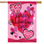 Patterned Valentine's Hearts Double Sided House Flag