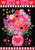 Briarwood Lane Hearts and Flowers Garden Flag with pink vase and colorful blooms on black background.