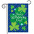 Briarwood Lane Happy Shamrocks Garden Flag with shamrocks and Happy St Patricks Day text green.