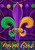 Briarwood Lane Mardi Gras Fleur-De-Lis garden flag with purple, green, and gold colorful design.