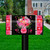 Briarwood Lane Hearts and Flowers Mailbox Cover with pink flowers and hearts on black background.