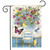 Briarwood Lane Happy Spring Floral Jar Garden Flag with colorful flowers butterflies and dragonfly design.