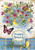 Briarwood Lane Happy Spring Floral Jar Garden Flag with colorful flowers, butterflies, and dragonfly design.