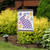 Briarwood Lane Checkered Spring Bunny Garden Flag with purple bunny and colorful eggs on white background.