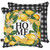 Briarwood Lane Lemon Wreath Summer Pillow with black and white gingham backing and yellow lemons design.
