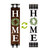 Briarwood Lane Farmhouse Home Reversible Porch Leaner with black and white plaid accents and wreath.
